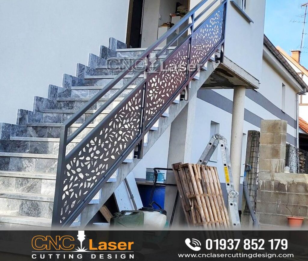 CNC Jali Stair Railing Design